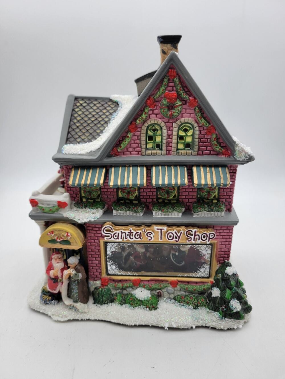 St Nicholas Square Village Santa's Toy Shop 2005 Musical Retired *VIDEO* working